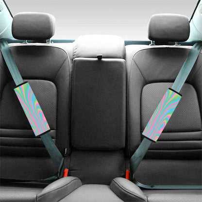 Rainbow Holographic Print Car Seat Belt Covers
