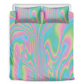 Rainbow Holographic Print Duvet Cover Bedding Set