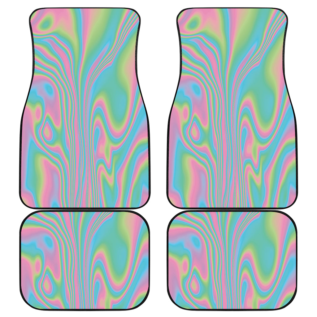 Rainbow Holographic Print Front and Back Car Floor Mats