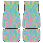Rainbow Holographic Print Front and Back Car Floor Mats