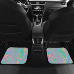 Rainbow Holographic Print Front and Back Car Floor Mats