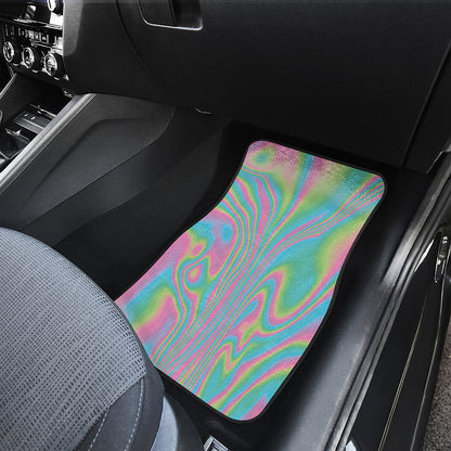 Rainbow Holographic Print Front Car Floor Mats