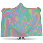 Rainbow Holographic Print Hooded Blanket