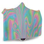 Rainbow Holographic Print Hooded Blanket