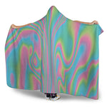 Rainbow Holographic Print Hooded Blanket