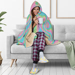Rainbow Holographic Print Hooded Blanket