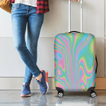 Rainbow Holographic Print Luggage Cover