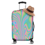 Rainbow Holographic Print Luggage Cover
