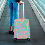 Rainbow Holographic Print Luggage Cover