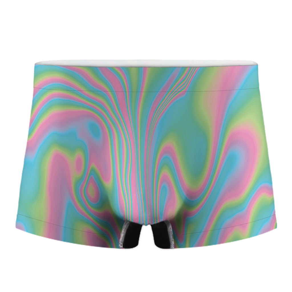 Rainbow Holographic Print Men's Boxer Briefs