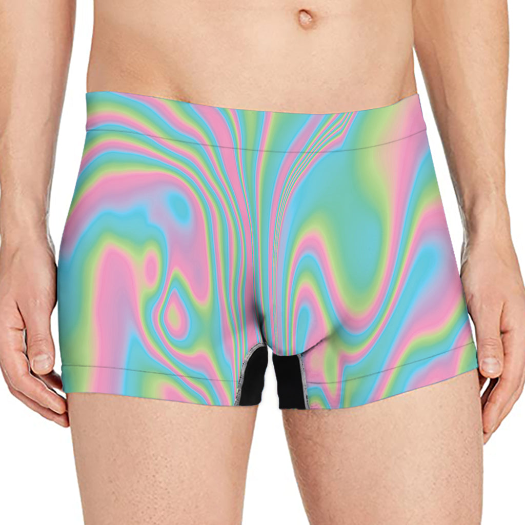 Rainbow Holographic Print Men's Boxer Briefs