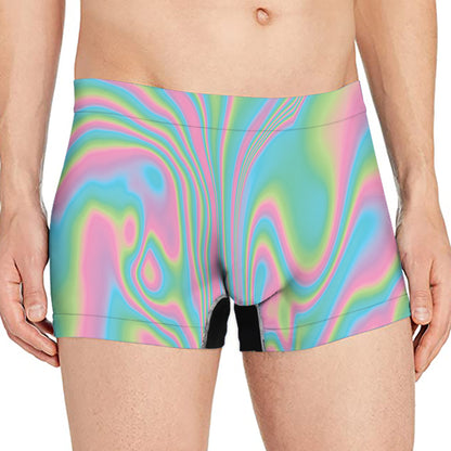 Rainbow Holographic Print Men's Boxer Briefs