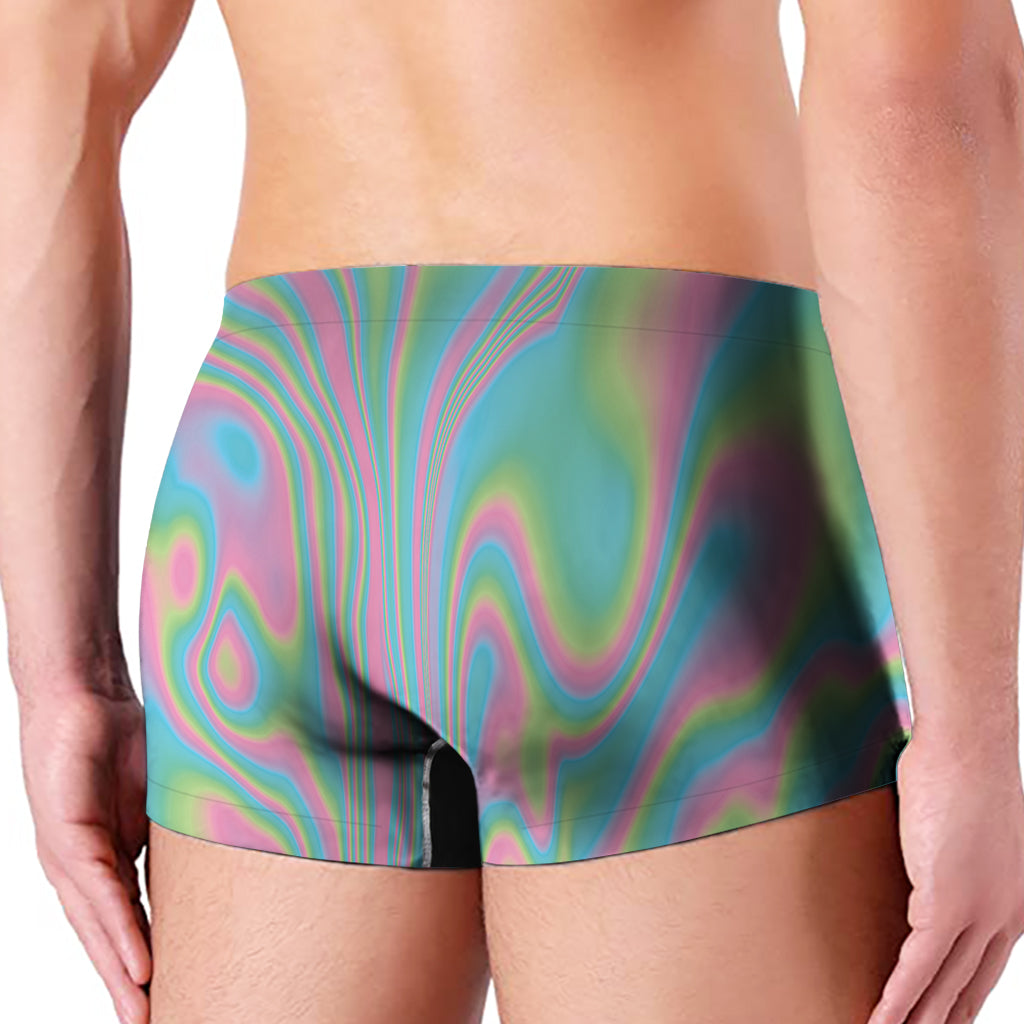 Rainbow Holographic Print Men's Boxer Briefs