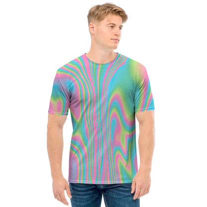 Rainbow Holographic Print Men's T-Shirt