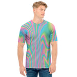 Rainbow Holographic Print Men's T-Shirt
