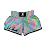 Rainbow Holographic Print Muay Thai Boxing Shorts