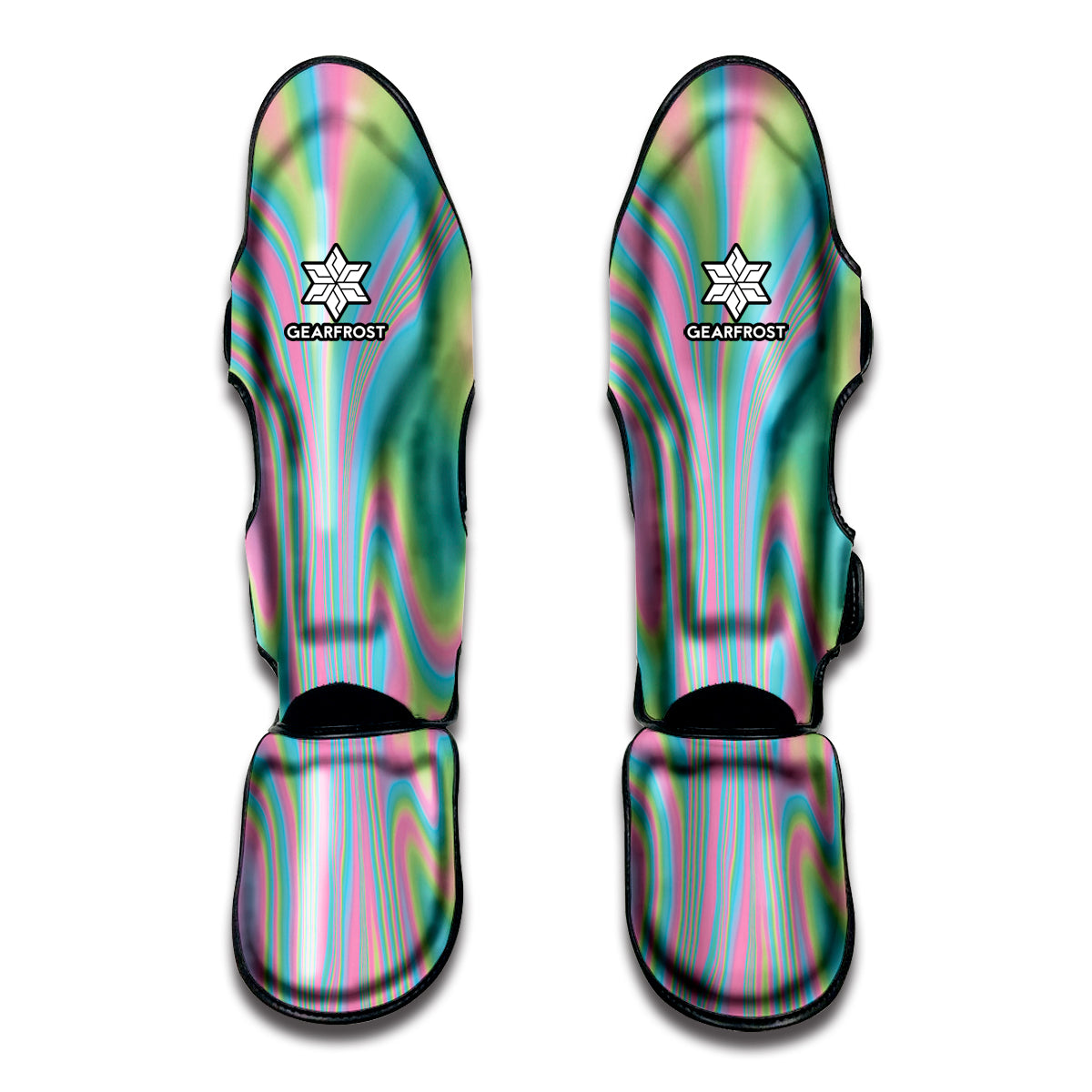Rainbow Holographic Print Muay Thai Shin Guard