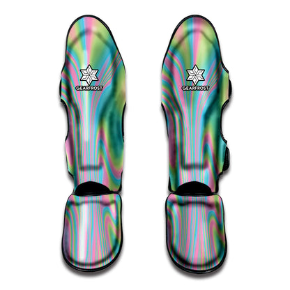 Rainbow Holographic Print Muay Thai Shin Guard