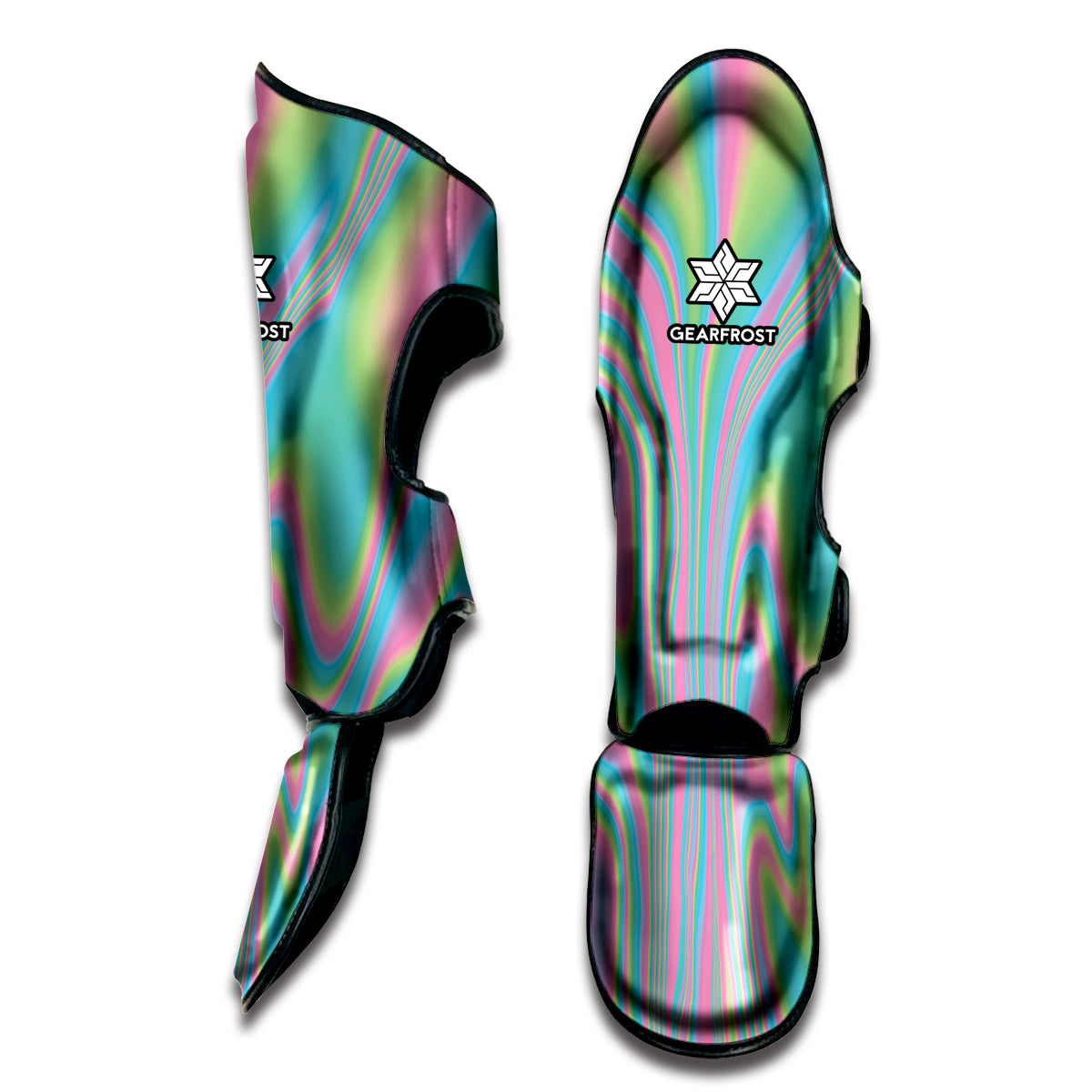 Rainbow Holographic Print Muay Thai Shin Guard