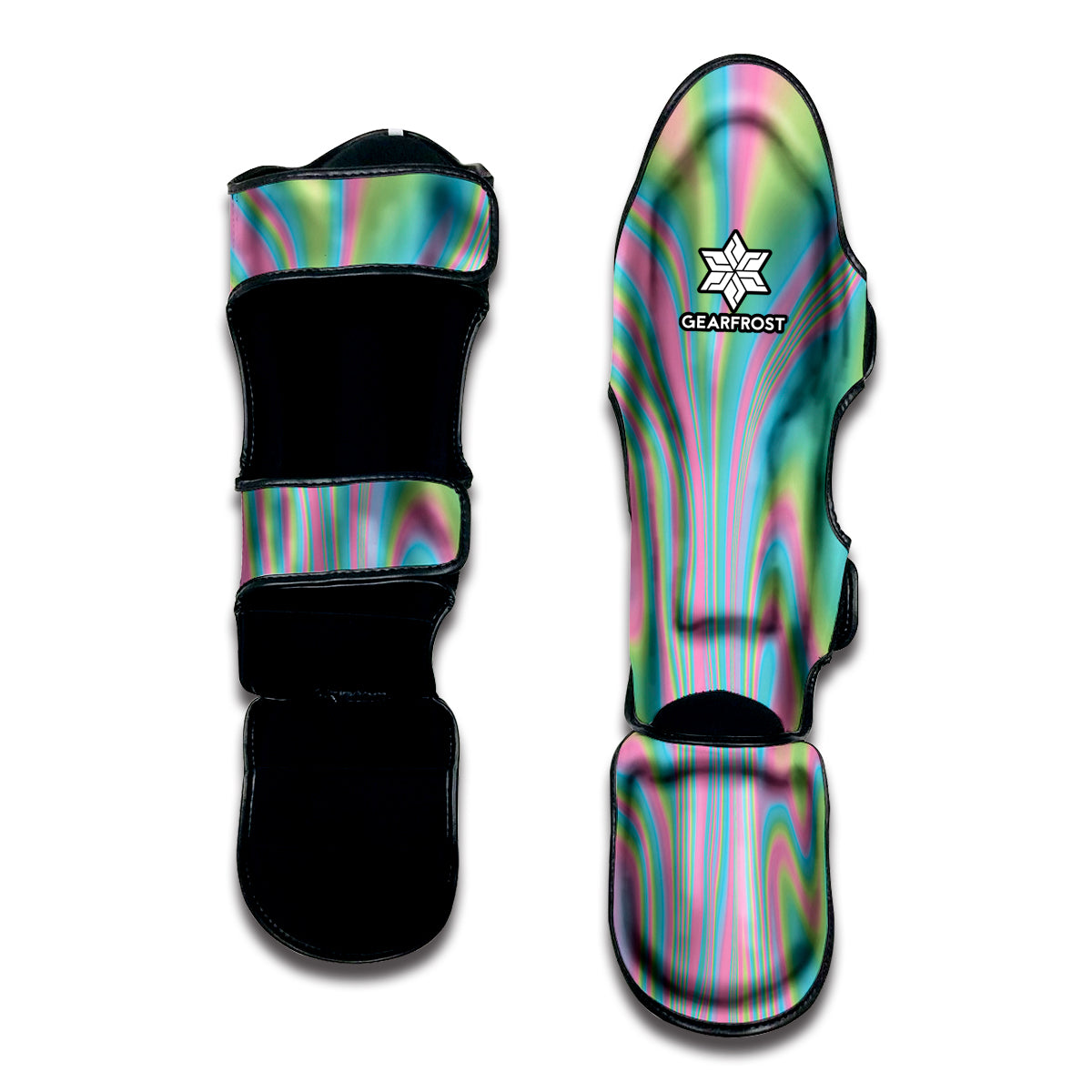Rainbow Holographic Print Muay Thai Shin Guard