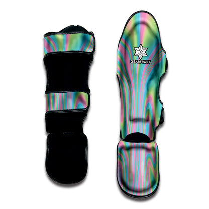 Rainbow Holographic Print Muay Thai Shin Guard