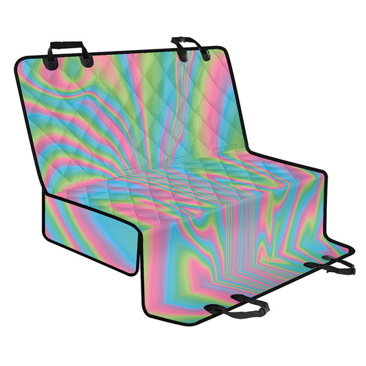 Rainbow Holographic Print Pet Car Back Seat Cover