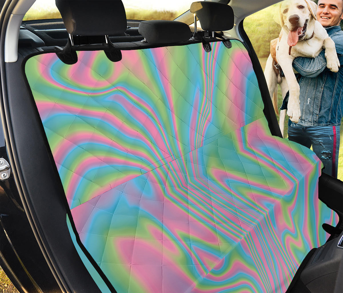Rainbow Holographic Print Pet Car Back Seat Cover