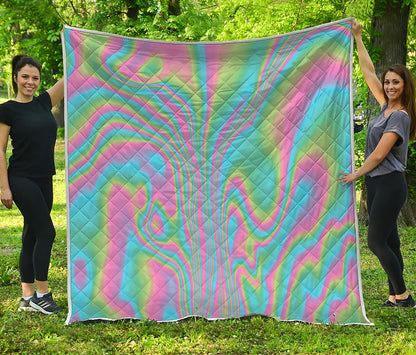 Rainbow Holographic Print Quilt