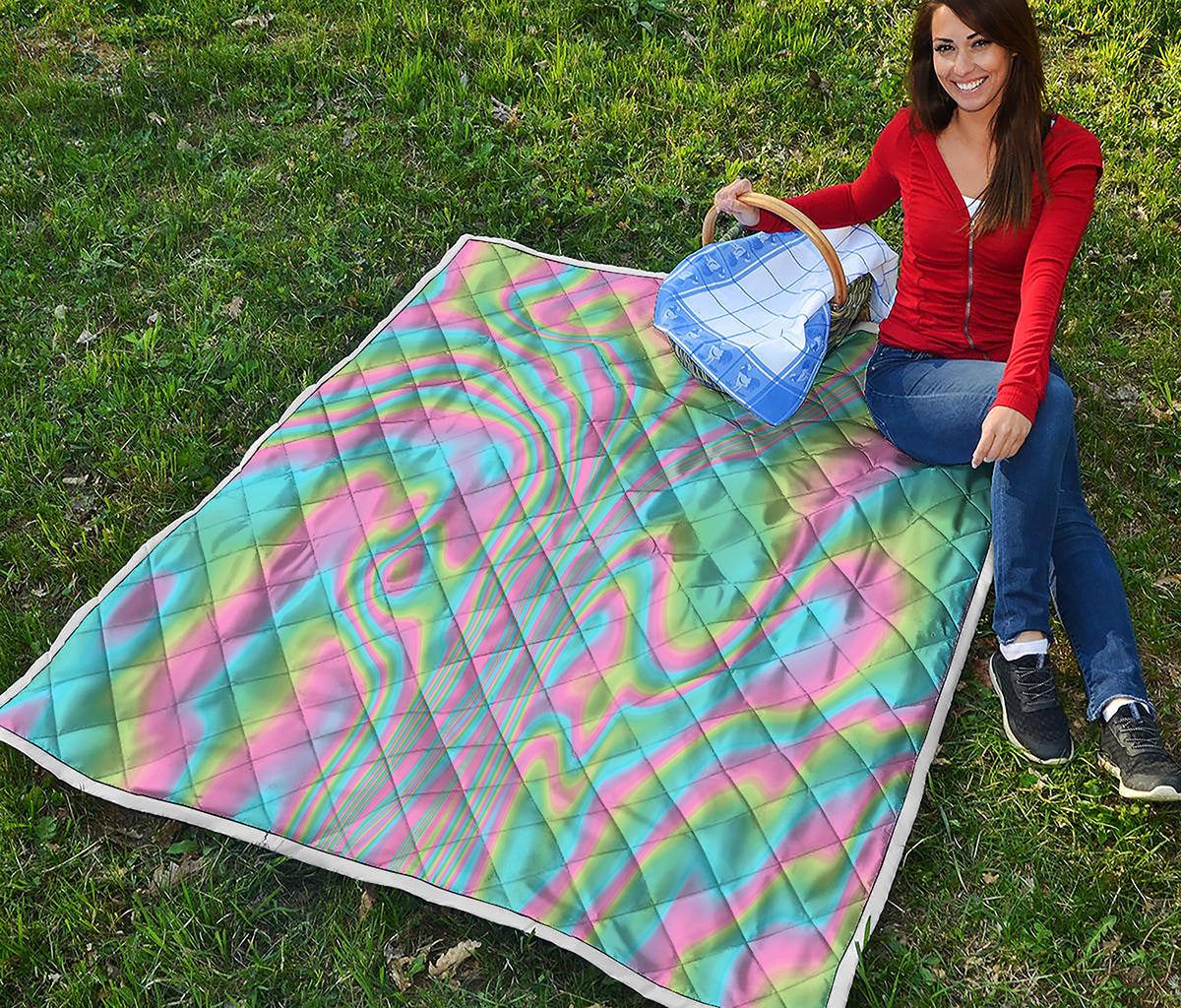 Rainbow Holographic Print Quilt