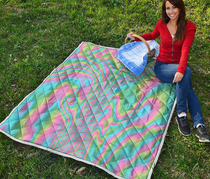 Rainbow Holographic Print Quilt