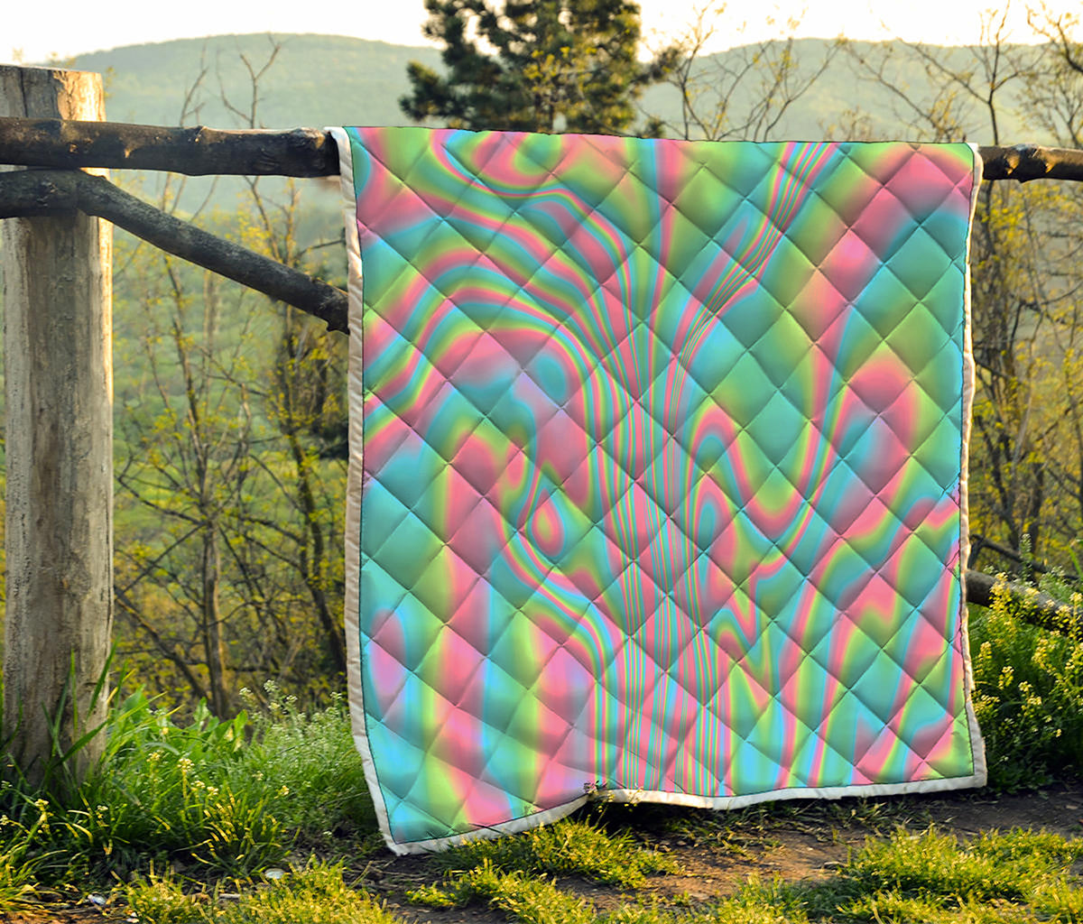 Rainbow Holographic Print Quilt