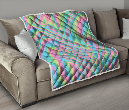 Rainbow Holographic Print Quilt