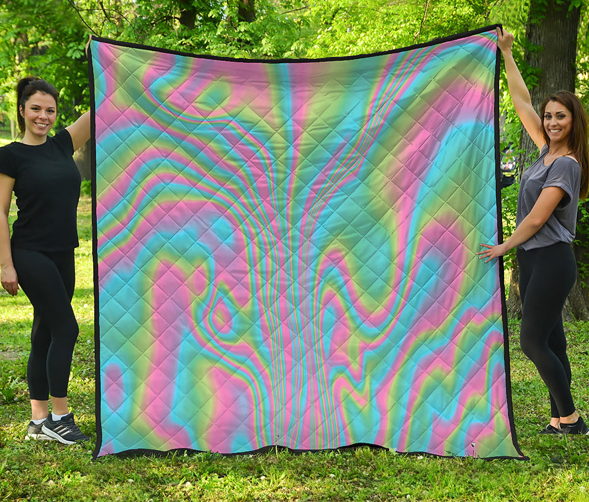 Rainbow Holographic Print Quilt