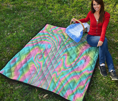 Rainbow Holographic Print Quilt