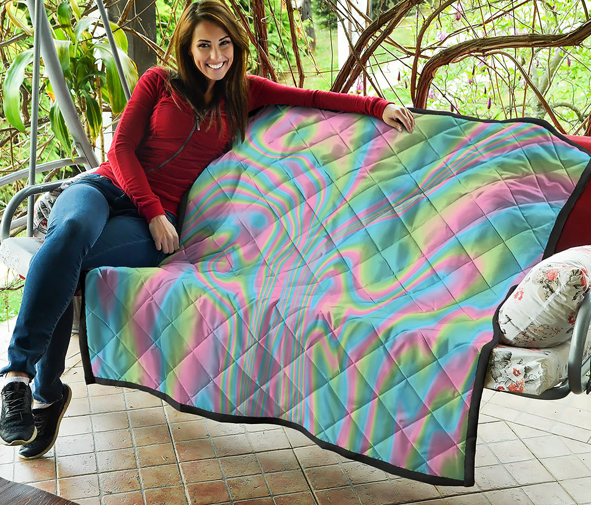 Rainbow Holographic Print Quilt
