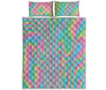 Rainbow Holographic Print Quilt Bed Set