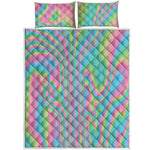 Rainbow Holographic Print Quilt Bed Set
