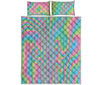 Rainbow Holographic Print Quilt Bed Set