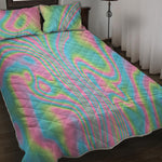 Rainbow Holographic Print Quilt Bed Set