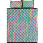 Rainbow Holographic Print Quilt Bed Set