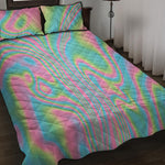 Rainbow Holographic Print Quilt Bed Set