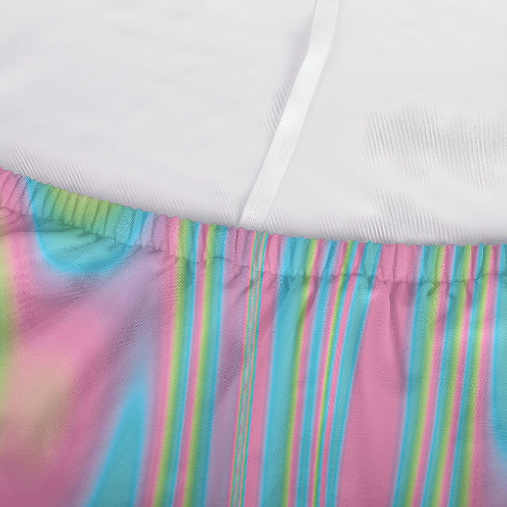 Rainbow Holographic Print Sofa Cover