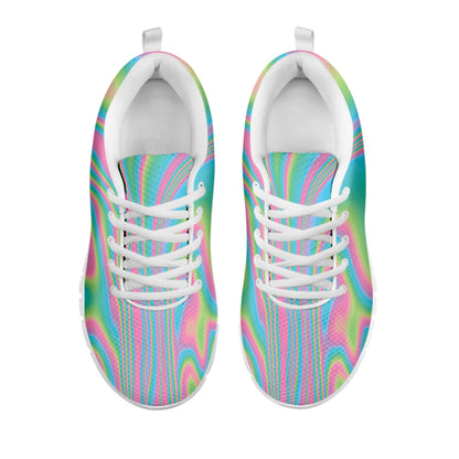 Rainbow Holographic Print White Sneakers