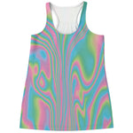 Rainbow Holographic Print Women's Racerback Tank Top