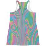 Rainbow Holographic Print Women's Racerback Tank Top