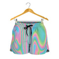 Rainbow Holographic Print Women's Shorts