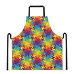 Rainbow Houndstooth Pattern Print Apron