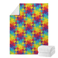 Rainbow Houndstooth Pattern Print Blanket
