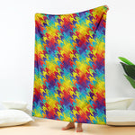 Rainbow Houndstooth Pattern Print Blanket