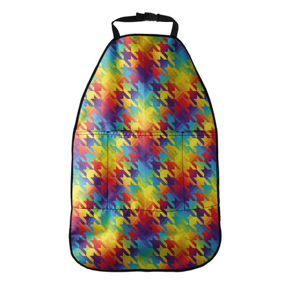 Rainbow Houndstooth Pattern Print Car Seat Organizers